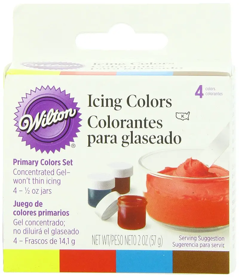 Wilton Primary Food Coloring Set – 4 Classic Liquid Icing Colors 1