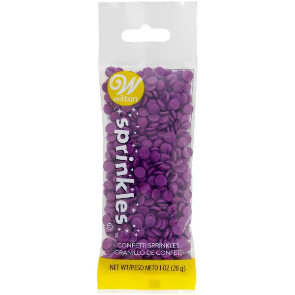 Wilton Purple Confetti Sprinkles (1 Oz) – Bold Baking Decoration 1