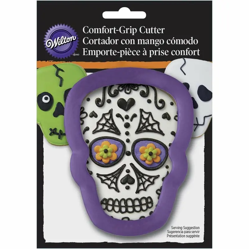 Wilton Purple Skull Cookie Cutter – Ergonomic Comfort-Grip Handle For Halloween Baking 1