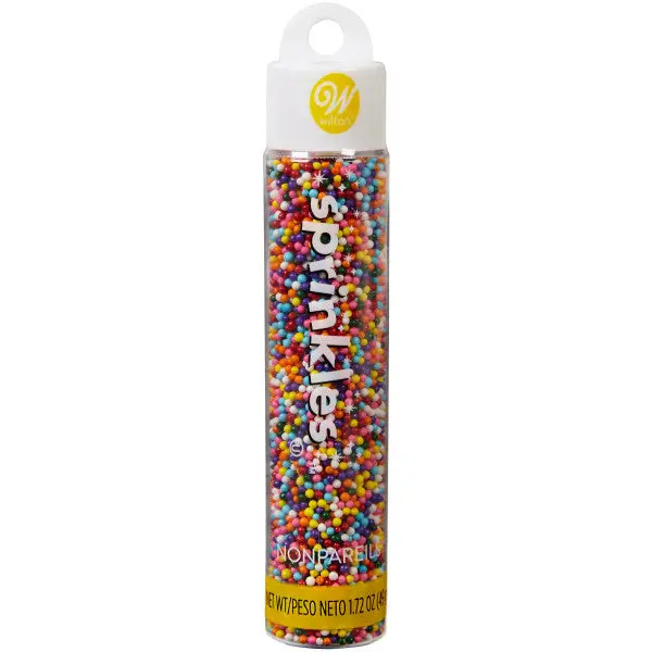 Wilton Rainbow Nonpareil Sprinkles Tube (1.72 Oz) – Tiny Colorful Cake Toppers 1