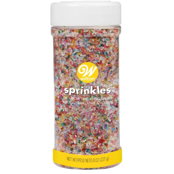 Wilton Rainbow Sparkling Sugar – 8 Oz Vibrant Candy-Like Topping 1