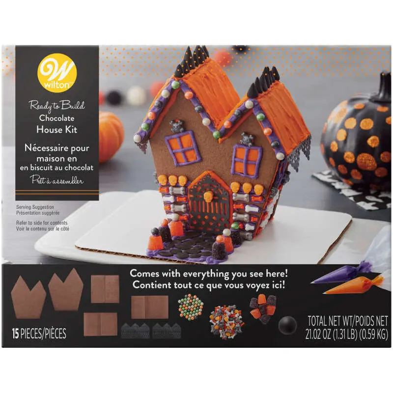 Wilton Ready-To-Assemble Chocolate Haunted House Cookie Kit (15-Piece) 1