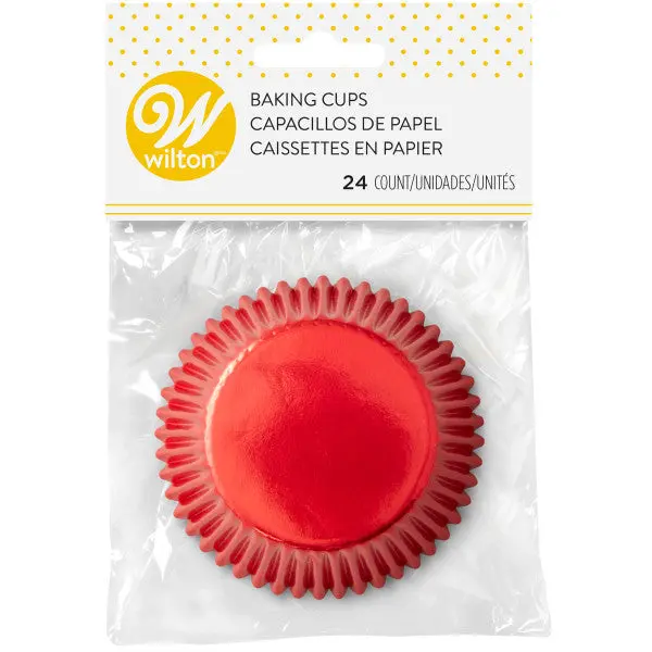 Wilton Red Metallic Cupcake Liners – 24-Pack 1