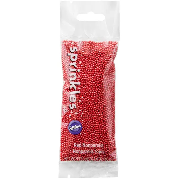 Wilton Red Nonpareils – 1.4 Oz Bold Baking Sprinkles Pouch 1