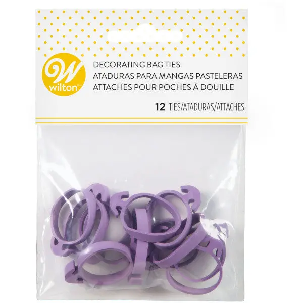 Wilton Reusable Icing Bag Ties – 12-Pack Elastic Closure Bands 1