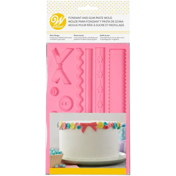 Wilton Ribbon & Fabric Texture Silicone Mold – Fondant & Gum Paste Designer Tool 1