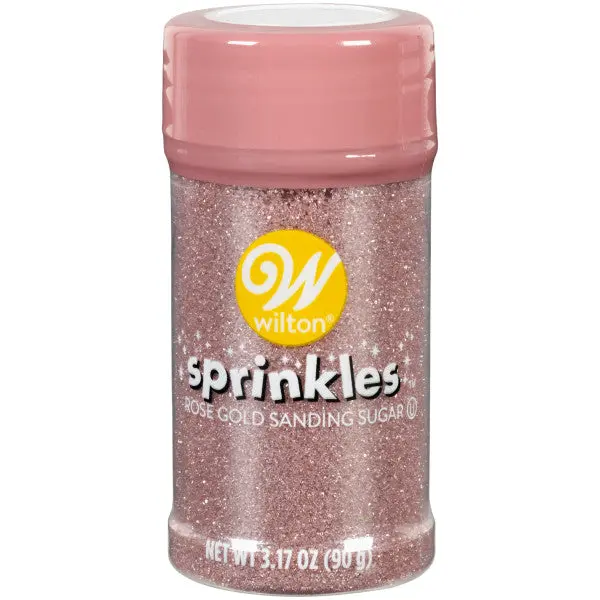 Wilton Rose Gold Sanding Sugar – 3.17 Oz Lustrous Metallic Baking Sugar 1