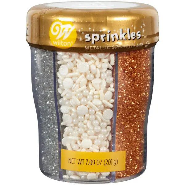Wilton Rotating 6-Cell Metallic Sprinkles Set – 7.09 Oz Variety Pack 1