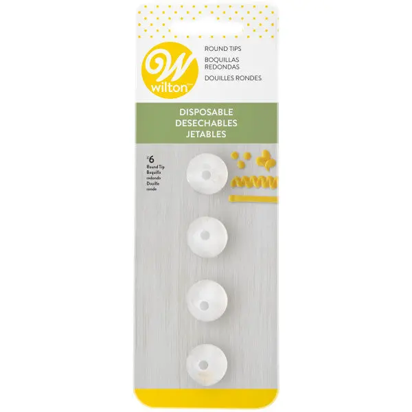 Wilton Round Disposable Piping Tip Set (4-Piece, Size #6) 1