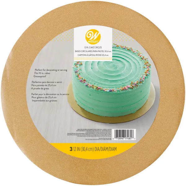 Wilton Round Gold Glitter Cake Boards – Premium Decorative Base Set 1