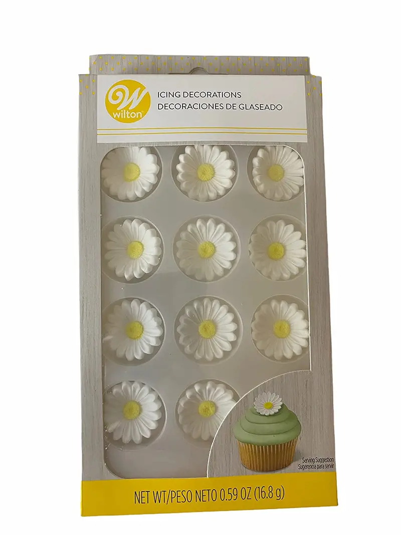 Wilton Royal Icing Daisy Decorations – 12-Piece Set 1