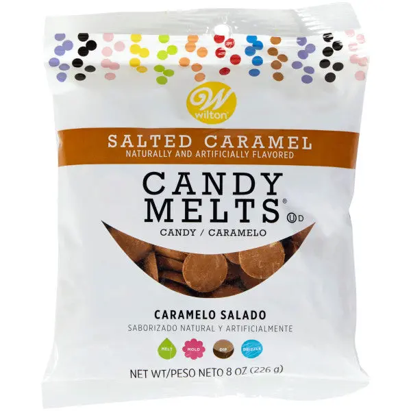Wilton Salted Caramel Candy Melts – 8 Oz Resealable Container 1