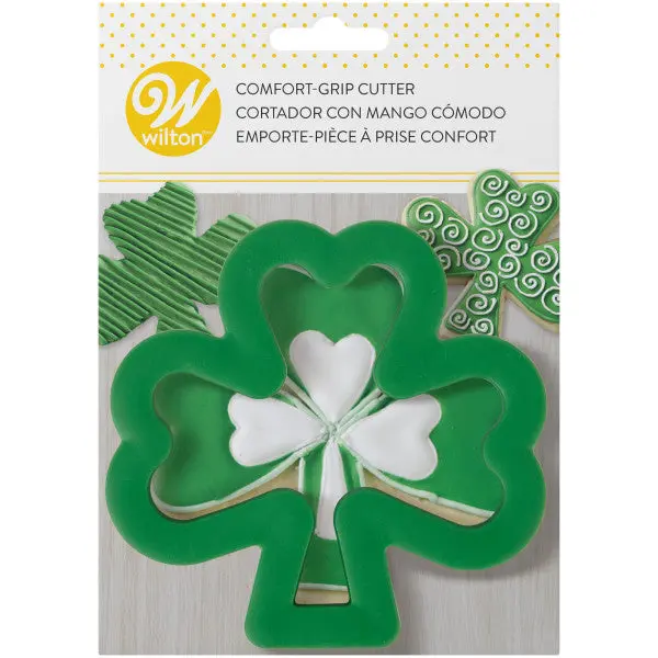 Wilton Shamrock Cookie Cutter With Ergonomic Comfort Grip 1