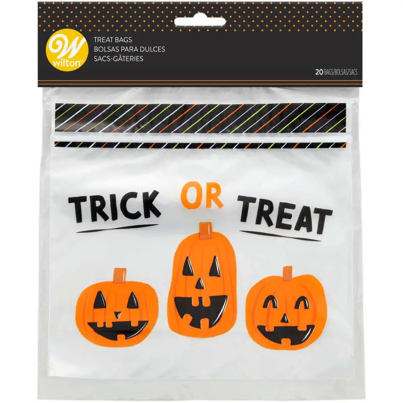 Wilton Trick-Or-Treat Resealable Treat Bags – 20-Pack Halloween Party Favor Packaging 1