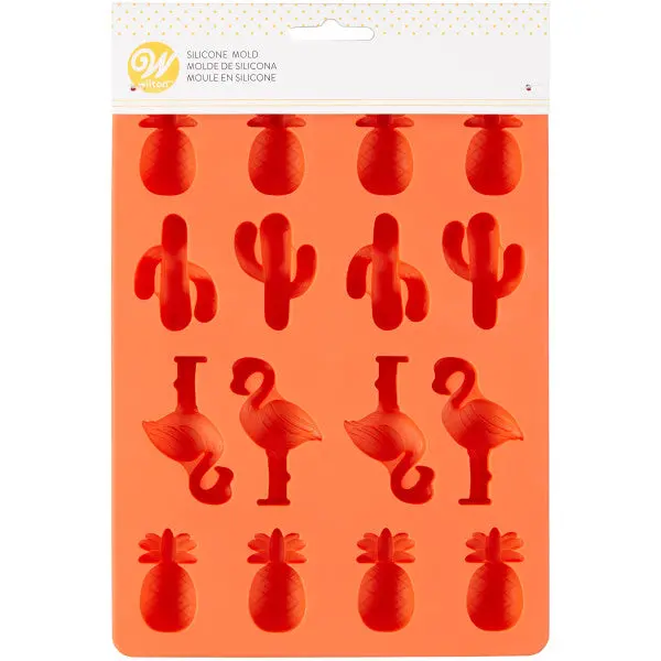 Wilton Tropical Fruit & Palm Silicone Candy Mold – 16-Cavity Dessert Maker 1