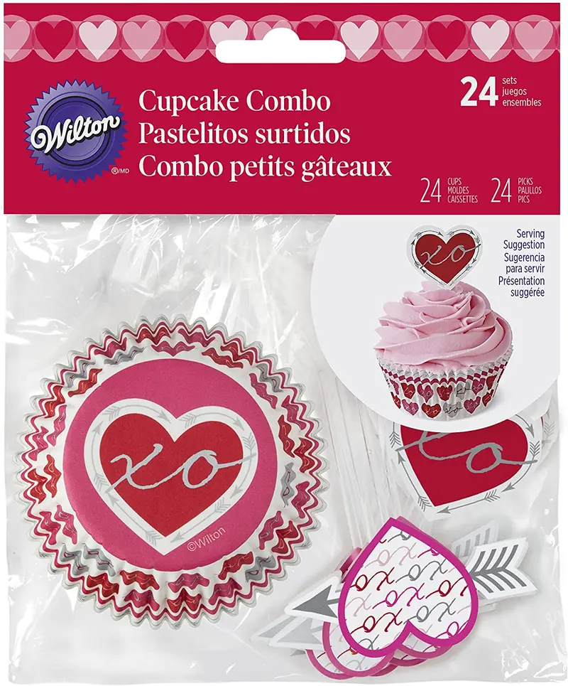 Wilton Valentine’S Day Baking Kit – Cupcake Liners & Decorative Picks 1