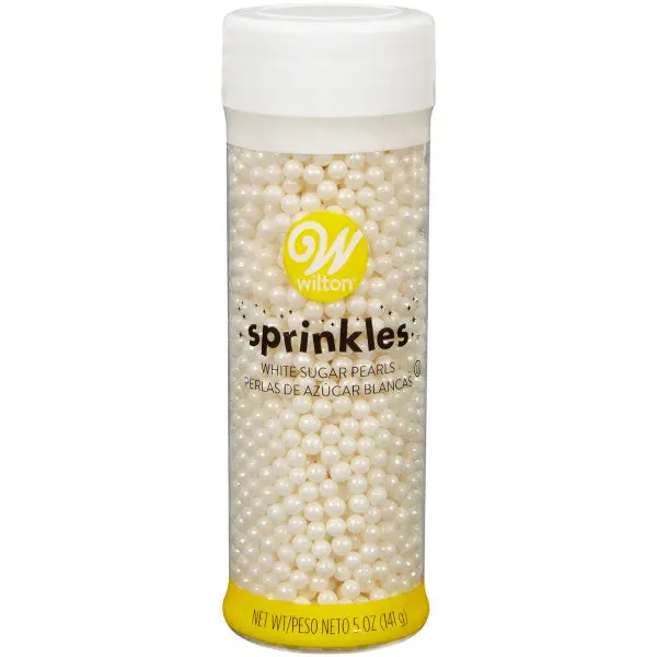 Wilton White Sugar Pearl Sprinkles – 5 Oz Jar 1