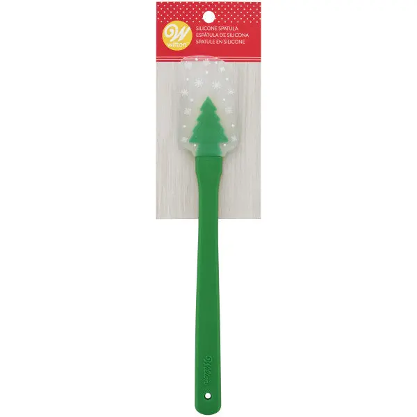 Wilton Winter-Themed Silicone Spatula With Christmas Tree Design – Plastic Handle 1