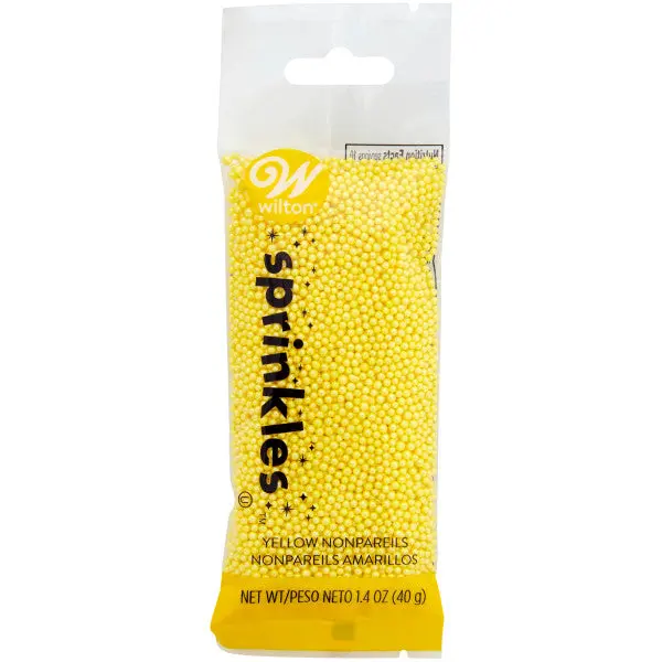 Wilton Yellow Nonpareils – 1.4 Oz Bright Dessert Decoration Pouch 1
