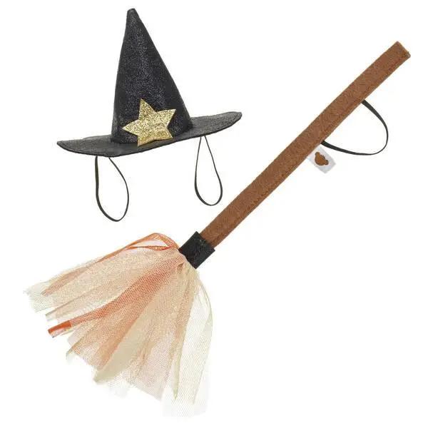Witch Hat & Illuminated Broom Combo Set 1
