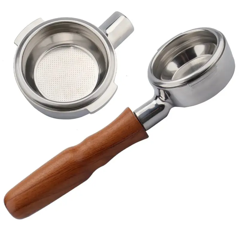 Wooden Bottomless Portafilter – 58Mm Commercial-Grade Espresso Accessory 1
