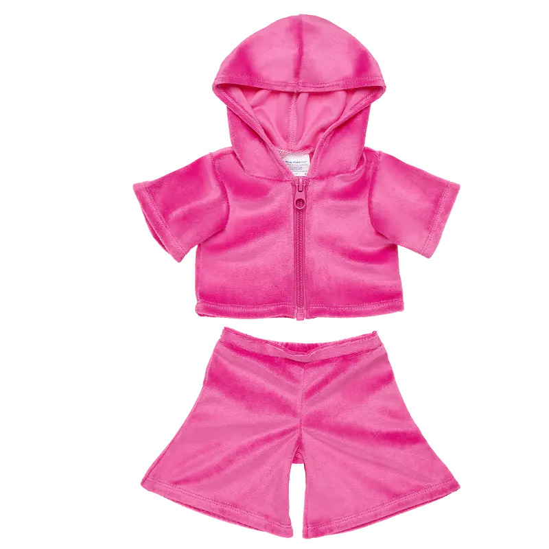 Y2K-Inspired Pink Velvet Track Suit 1