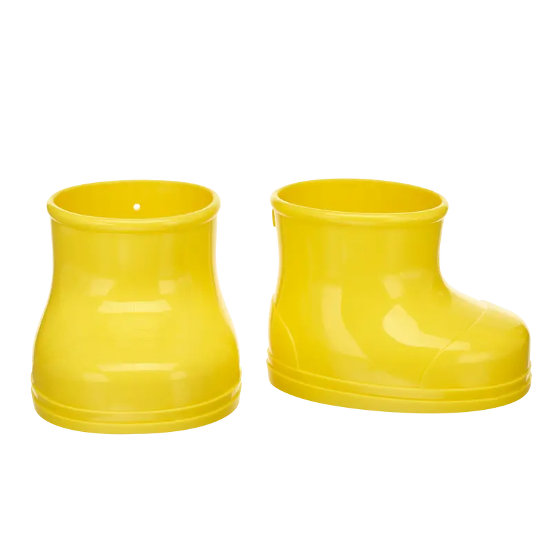 Yellow Waterproof Rubber Rain Boots 1