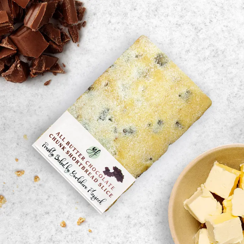 Yorkshire Flapjack All-Butter Chocolate Chunk Shortbread Slice – Handcrafted, Rich & Crumbly 1