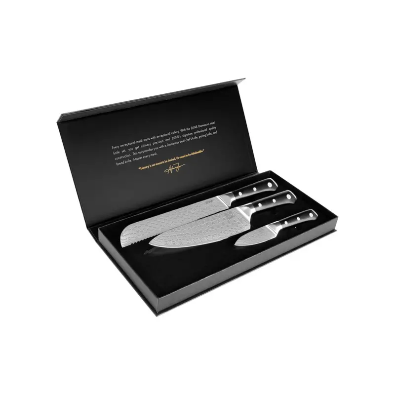 Zline 3-Piece Damascus Steel Chef’S Knife Set – Professional Kitchen Cutlery (Ksett-Jd-3) 1