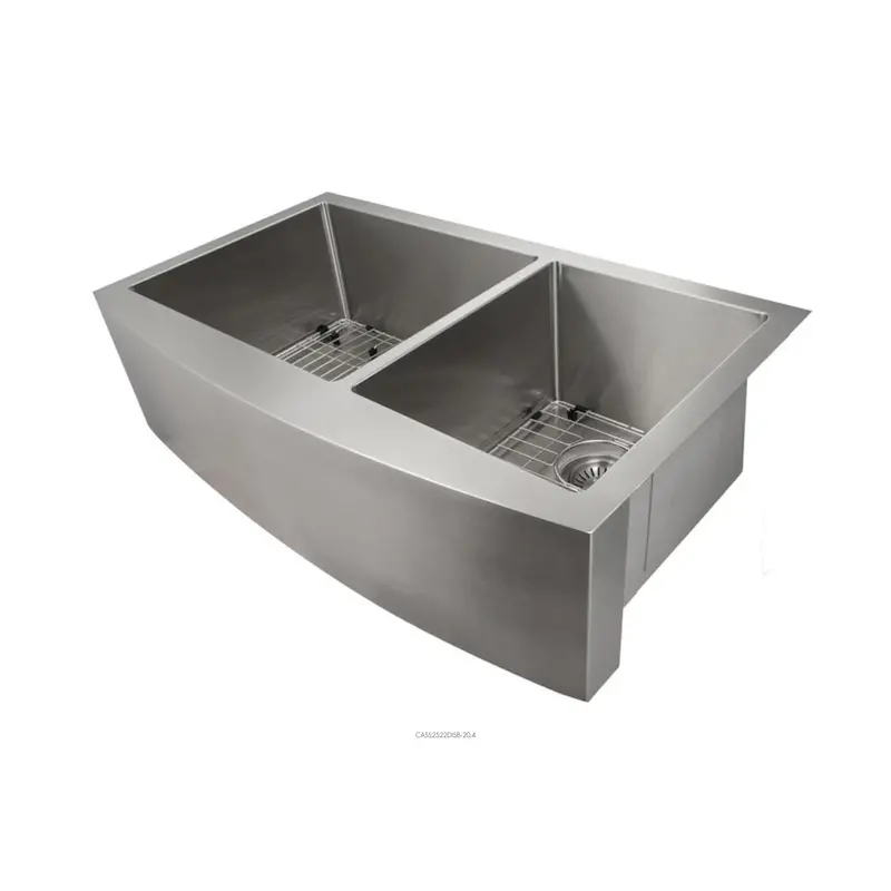 Zline Courchevel 36-Inch Farmhouse Apron-Front Double-Bowl Stainless Steel Sink – With Bottom Grid (Sr60D-36A) 1